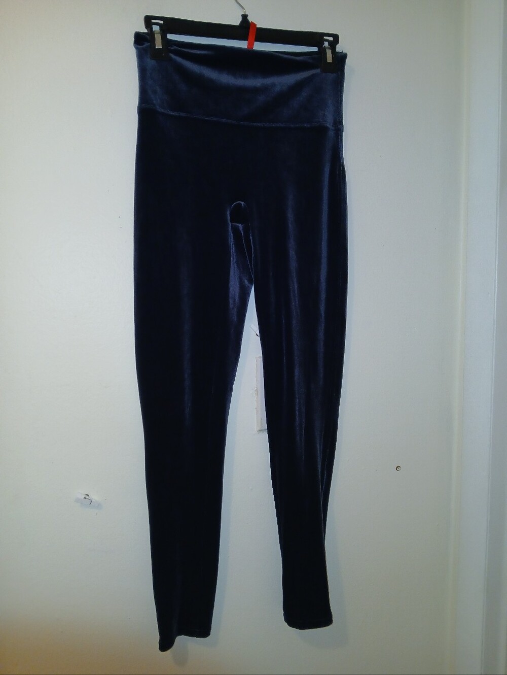 SPANX Velvet High-Waist Leggings in Navy